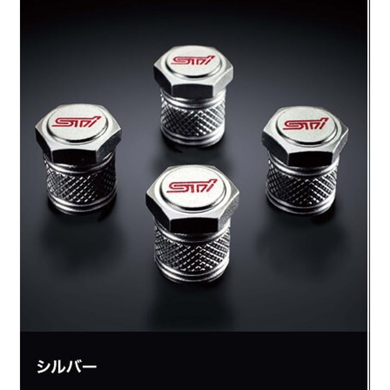 新品 スバル レヴォーグレイバック VN5 純正 STI バルブキャップセット シルバー