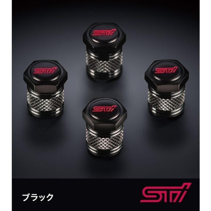 新品 スバル レヴォーグレイバック VN5 純正 STI バルブキャップセット ブラック