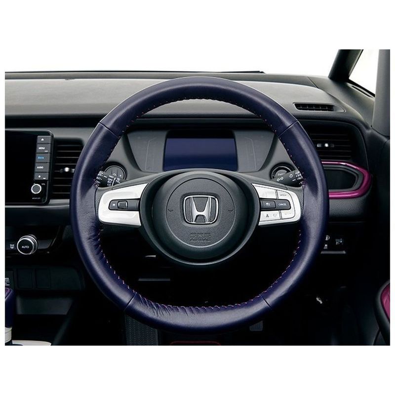 新品 ホンダ フィット GR 純正 ステアリングホイールカバー ボルドーピンクステッチ