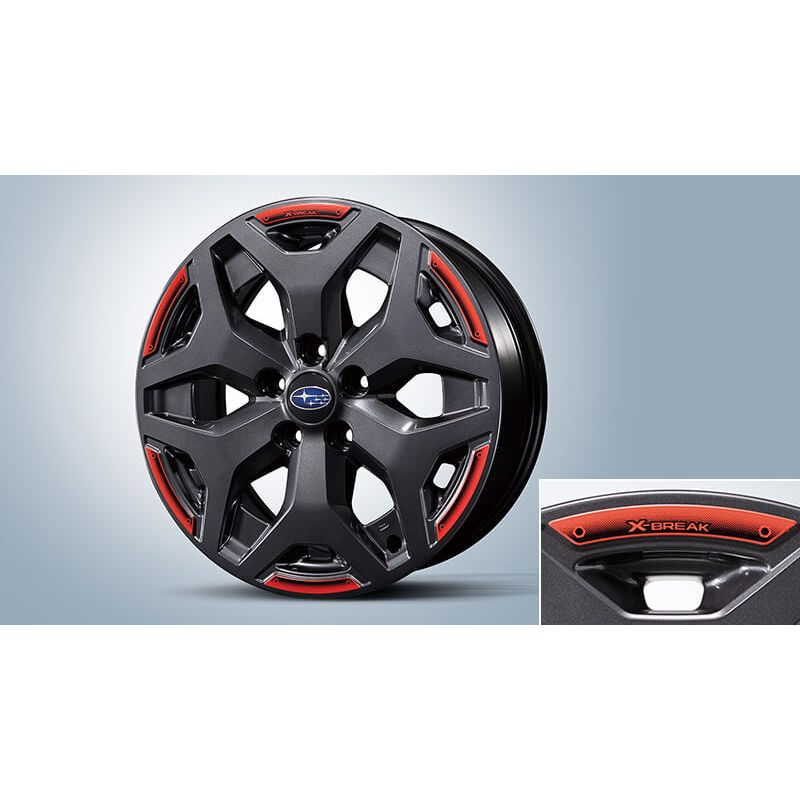 新品 スバル フォレスター SK 純正 ホイールデカール レッドオレンジ ハイボスカル製