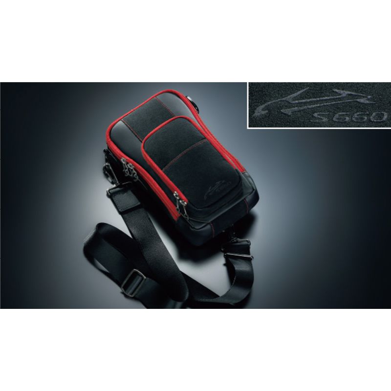 新品 ホンダ S660 JW5 純正 シートセンターバッグ ブラック x レッド